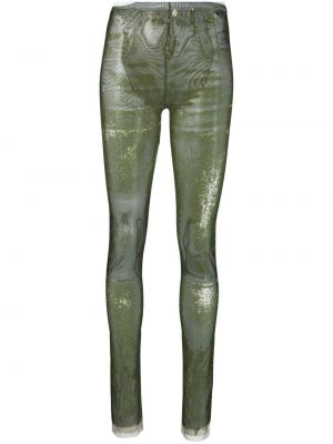 Átlátszó leggings nyomtatás Mm6 Maison Margiela zöld
