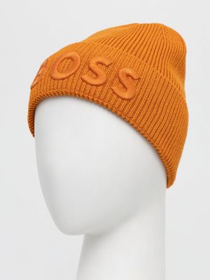 Dzianinowa czapka Boss Orange pomarańczowa