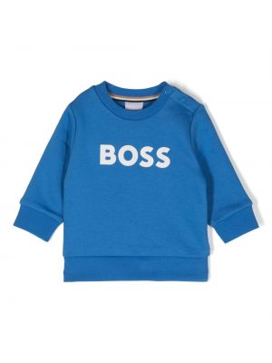 Felpa con stampa Boss Kidswear blu