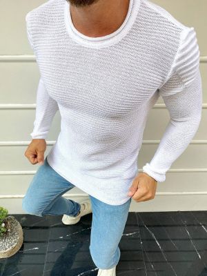 Пуловер Dstreet бяло