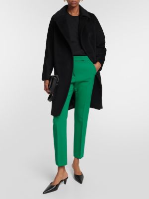 Pantalones rectos de lana Max Mara verde