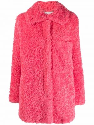 Пальто с мехом Stella Mccartney, розовый