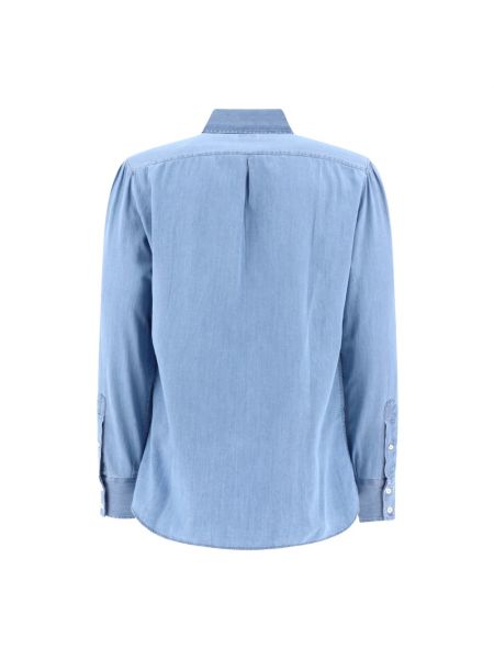 Koszula jeansowa bawełniana Brunello Cucinelli niebieska