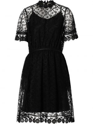 Vestido de cóctel con bordado de flores de tul Burberry negro