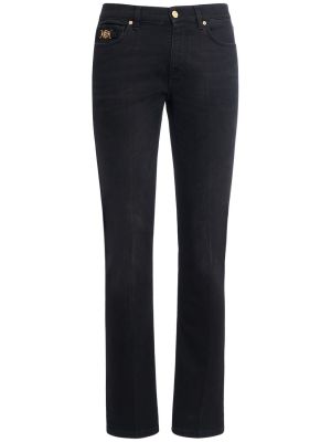 Jeans di cotone Versace nero