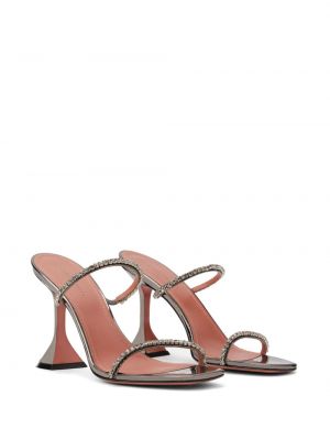 Křišťálové sandály Amina Muaddi šedé