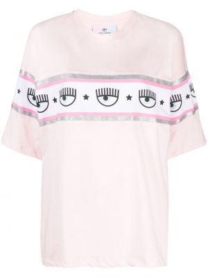 Bavlněné tričko Chiara Ferragni růžové