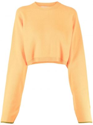 Плетен пуловер Victoria Beckham оранжево