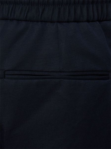 Pantalones de chándal de lino de algodón Brioni azul