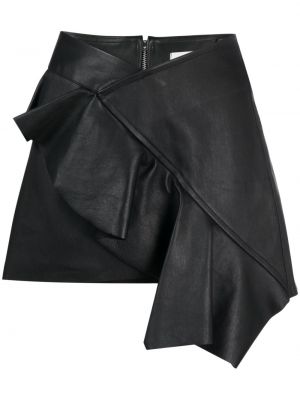 Δερμάτινη φούστα με βολάν Pnk μαύρο
