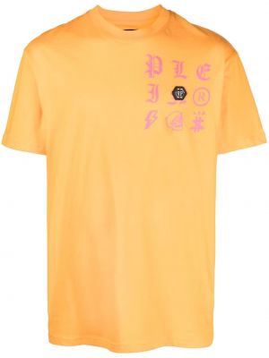 Bavlnené tričko Philipp Plein oranžová