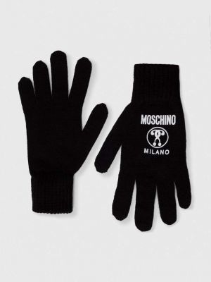 Вълнени ръкавици Moschino черно
