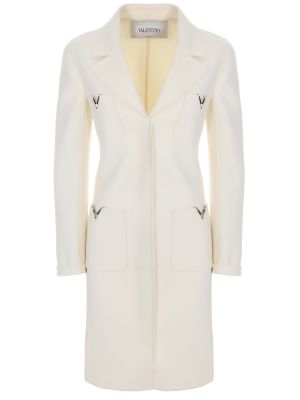 Шерстяное пальто Valentino белое