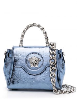 Borsa shopper Versace blu