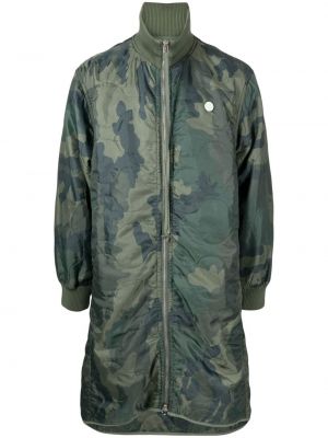 Gesteppter mantel mit reißverschluss mit camouflage-print Oamc grün