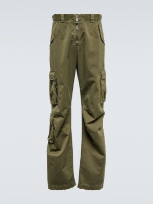 Pantaloni cargo cu talie înaltă din bumbac Dolce&gabbana verde