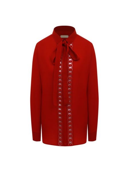 Шелковая блузка с бантом Elie Saab, красная