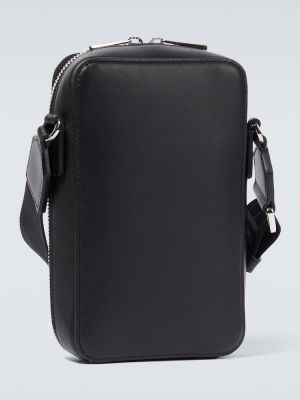 Kožená crossbody kabelka s vreckami Loewe čierna