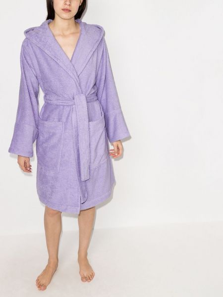 Kokvilnas peldmētelis ar kapuci Tekla violets