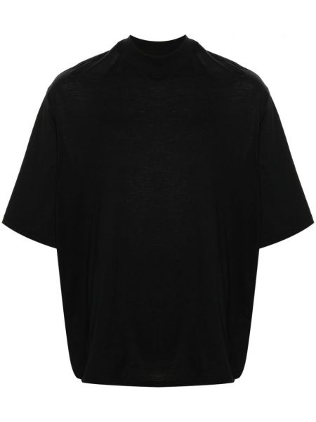 Medvilninis siuvinėtas marškinėliai The Attico juoda