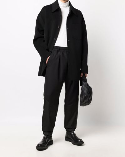 Pantalon droit en laine Moncler Grenoble noir