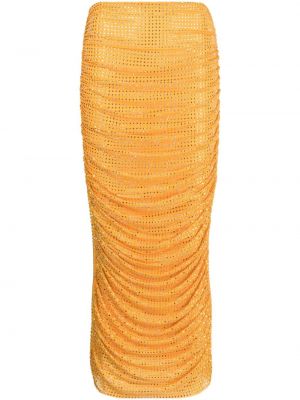 Midi sukňa Self-portrait oranžová
