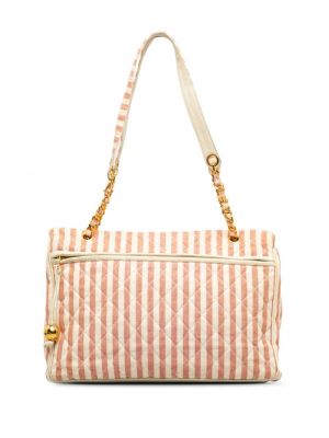 Dryžuota lininė kelioninis krepšys Chanel Pre-owned