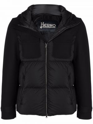 Chaqueta de plumas con capucha Herno negro