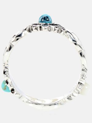 Virágos gyűrű gyöngyökkel Gucci ezüstszínű