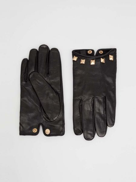 Kožené rukavice Marella černé