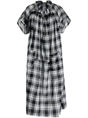 Dzianinowa sukienka midi w kratkę z nadrukiem Comme Des Garçons Tao