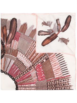 Pañuelo con cuentas con plumas de plumas Longchamp rosa