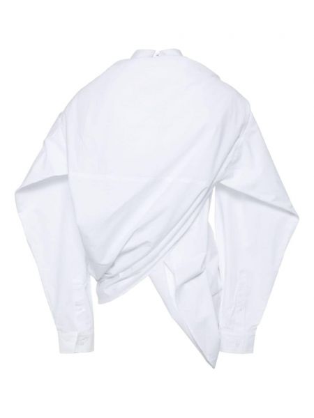 Asymmetrische hemd Pushbutton weiß