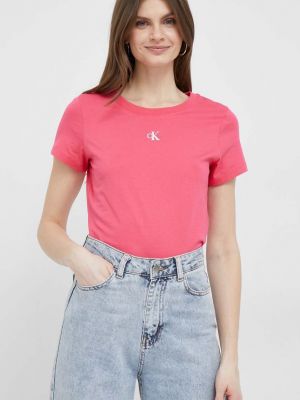 Тениска Calvin Klein Jeans розово