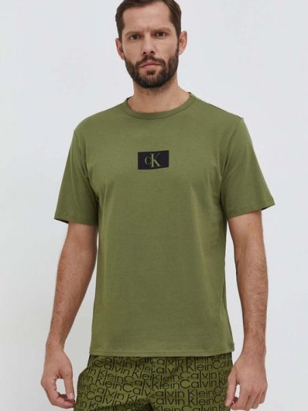 Хлопковая футболка Calvin Klein Underwear зеленая