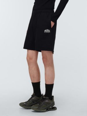 Pantaloncini di cotone in jersey Balenciaga nero