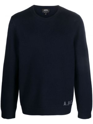 Vlnený sveter A.p.c. modrá