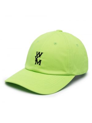 Șapcă cu broderie din bumbac Wooyoungmi verde