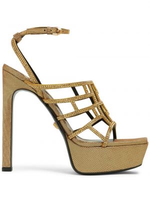 Sandales ar kristāliem Versace zelts