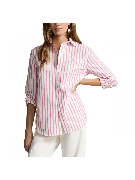 Camisa a rayas manga larga Polo Ralph Lauren rosa
