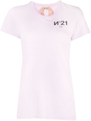 Bavlnené tričko s potlačou N°21 fialová