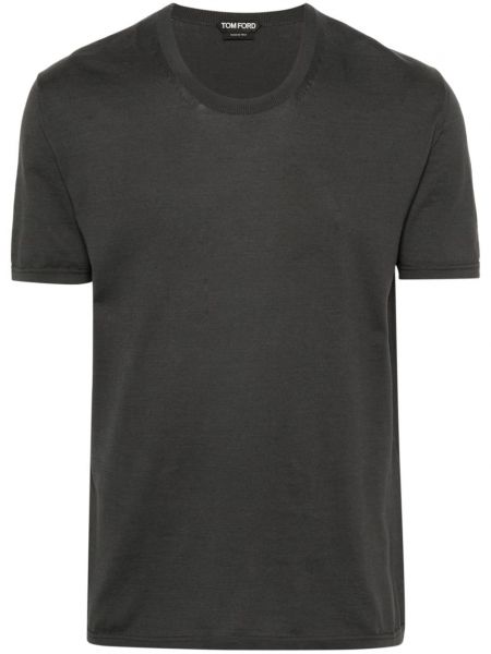 Kokvilnas t-krekls Tom Ford pelēks