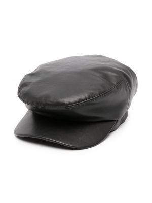 Černý kožený čepice Amiri