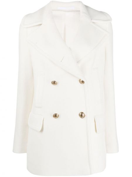 Пальто двубортное Tagliatore, белое