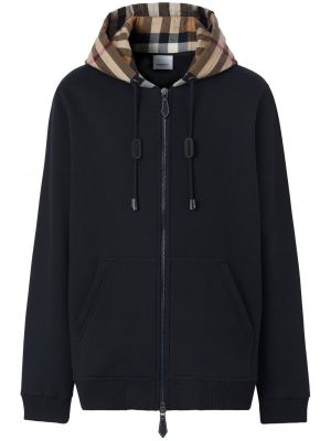 Karierter hoodie mit reißverschluss Burberry schwarz