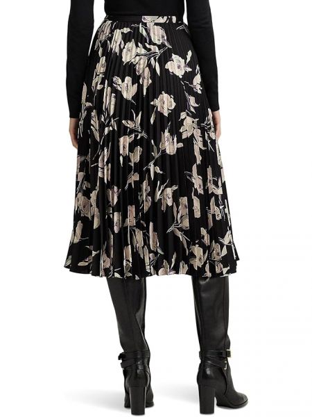 Плиссированная юбка миди в цветочек Lauren Ralph Lauren черная