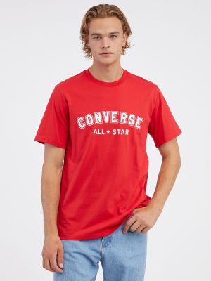 Hviezdne priliehavé hviezdne tričko Converse červená