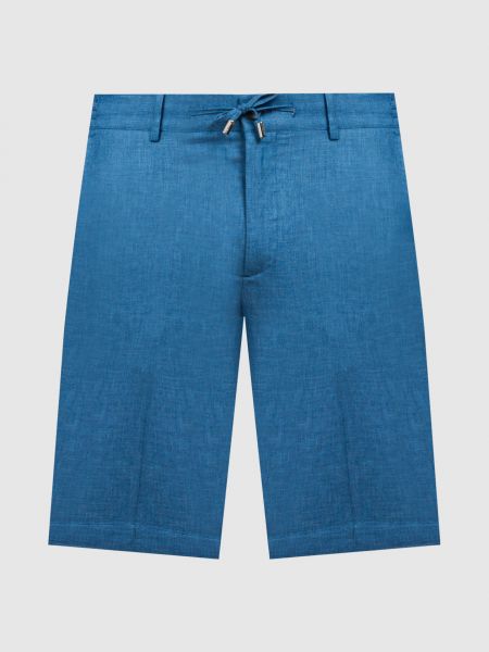 Шелковые льняные шерстяные шорты Stefano Ricci синие