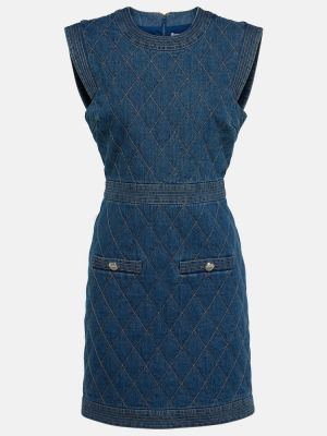 Prošívané džínové šaty Veronica Beard modré