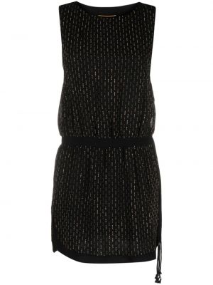 Hodvábne šaty Saint Laurent Pre-owned čierna